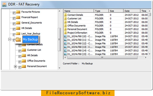 FAT file recovery software Disk scan result