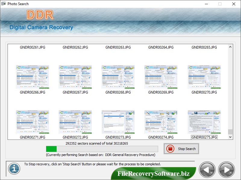 Screenshot of Photo Files Recovery Tool