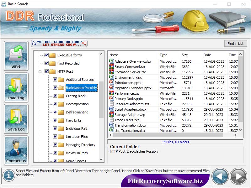 Screenshot of Professional File Restoration Tool